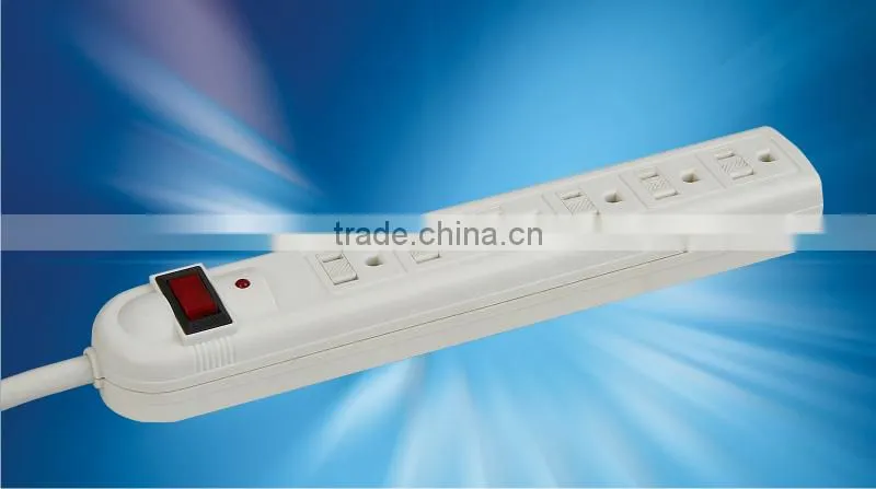 Guangzhou Factory ul approvals 5 outlet power strip/ individual switch