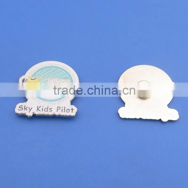 sky kids pilot nickle plating metal lapel pins for wholesale