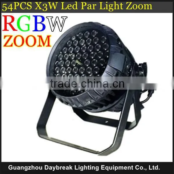 led stage light led par light zoom 54x3w led par64 Waterproof Outdoor IP65 RGBW DMX512 Stage Zoom Par