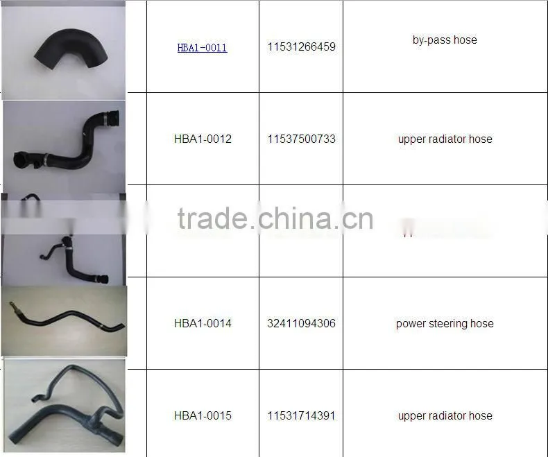 Car Upper&Lower Radiator Rubber Hose