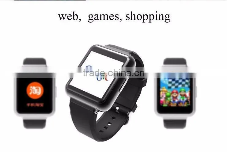 2016 New Android Smart Watch with 3G Sim Card Support 1GB 8GB Memory Wifi GPS Built-in
