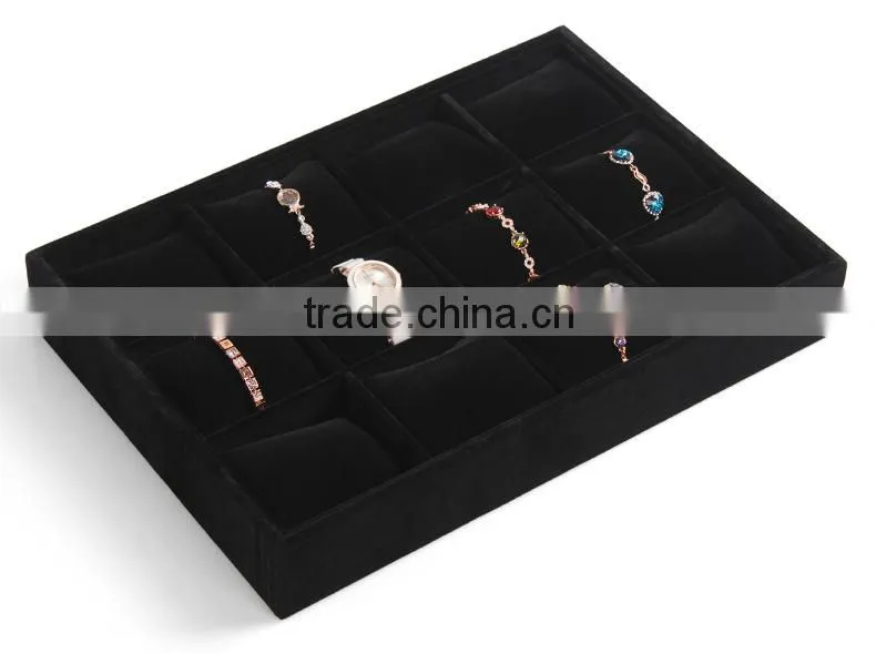 12 Grid Slots Black color Jewelry Organizer Watches Display Storage Box Case Gift Boxes Bracelet Display Shelf