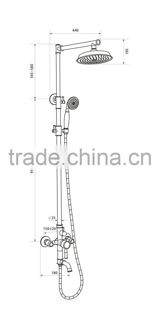 Fancy Bathroom Shower Column Set Rainfall Shower Head