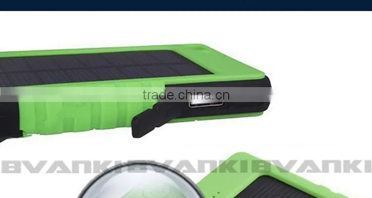 new products portable 8000mAh Solar Power Bank External Battery Mobile Charger For iPhone HTC
