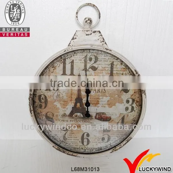 Round Arabic Number Latest Style Antique Clock Made of Metal