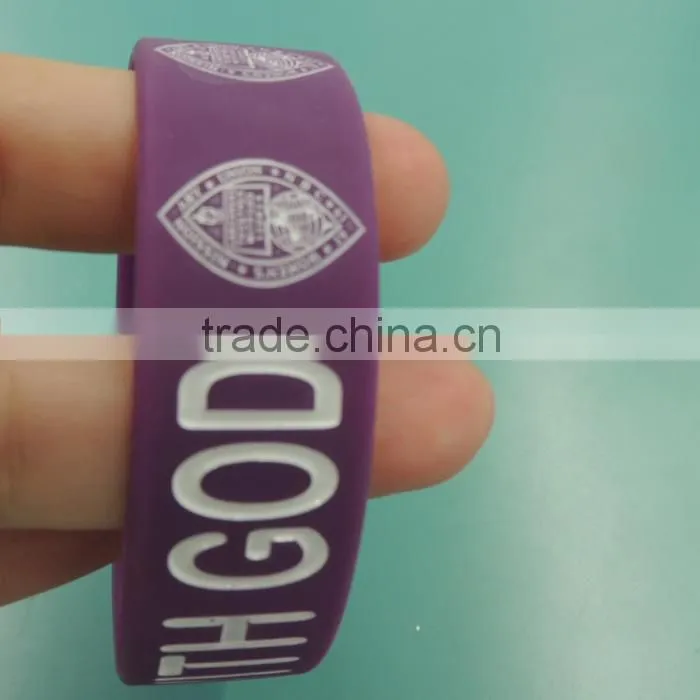 2015 custom logo transparent silicone bracelets silicone wristband