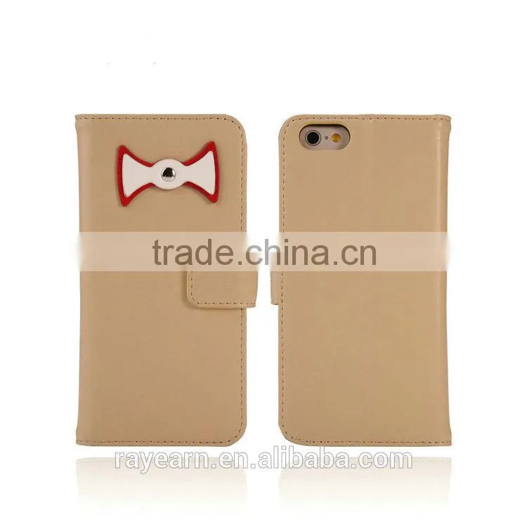 Sweety bow tie leather case for iPhone user young group