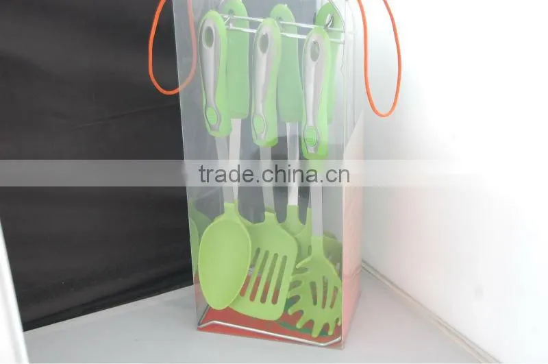 high-class nylon cookware set with 7pieces and one stand,bright international cookware set
