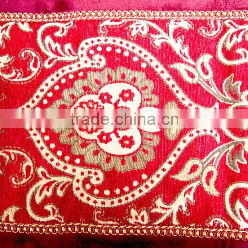 New design luxury applique style tassel velvet table runner