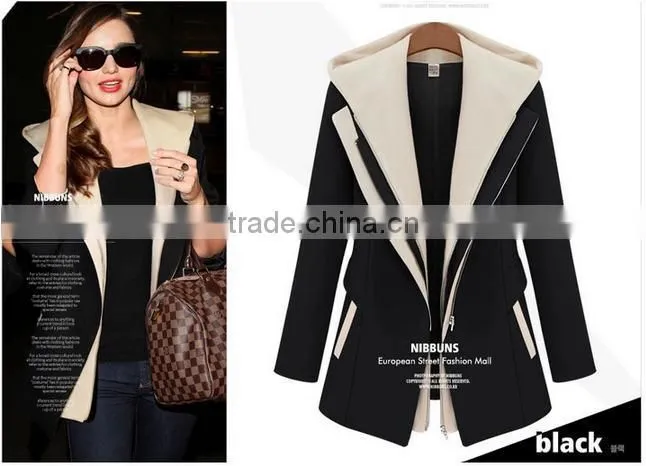 2014-2015 Hot-sale! Two pieces of new design skinny wool blending overcoats for girls