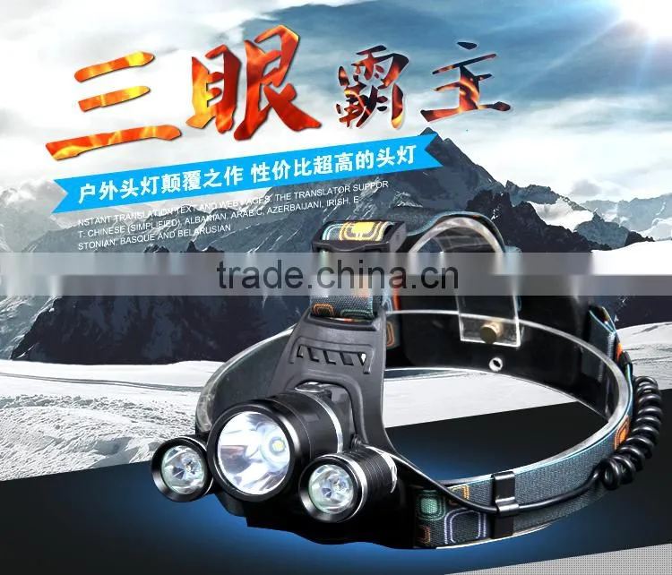 Hotsale 3t6 Headlamp High Power 18650 Powered Rechargeable Led Headlight For Outdoor Sports