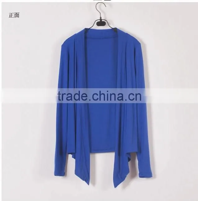European style modal female long-sleeved cardigan jacket air conditioning shirt thin coat solid color women cardigan