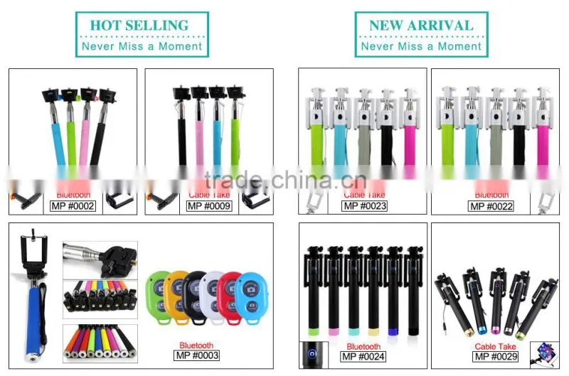 best seller product 2015 kung fu stick, charge free cable take pole selfie stick, extendable monopod with Holder