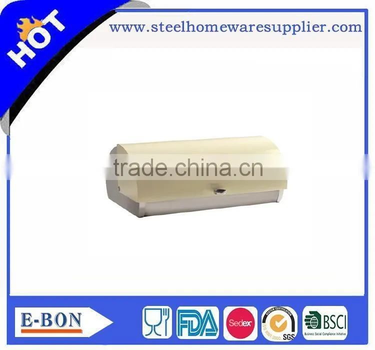 High quality stainless steel white ceramic bread box