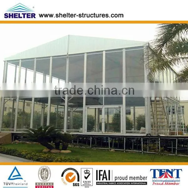 2 storey Acrylic Marquee, two storey solid glass walls tents for sale