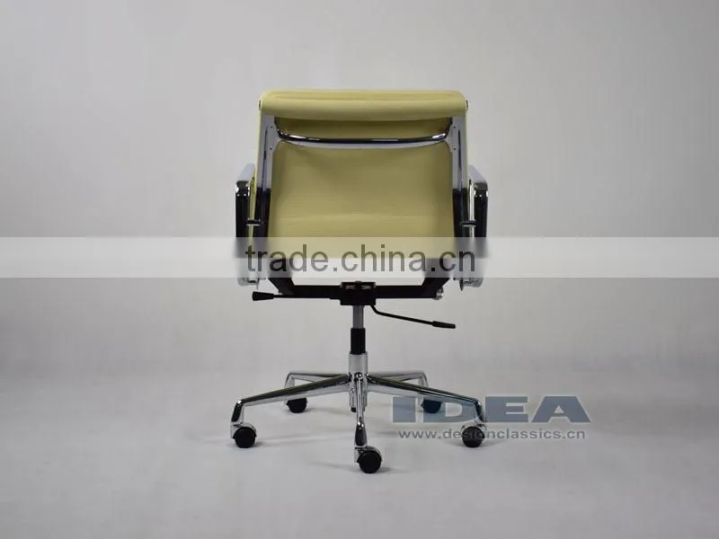 Replica Charles and Ray Low Back Soft Pad Desk Chair EA217 - Cream White Color Genuine Leather