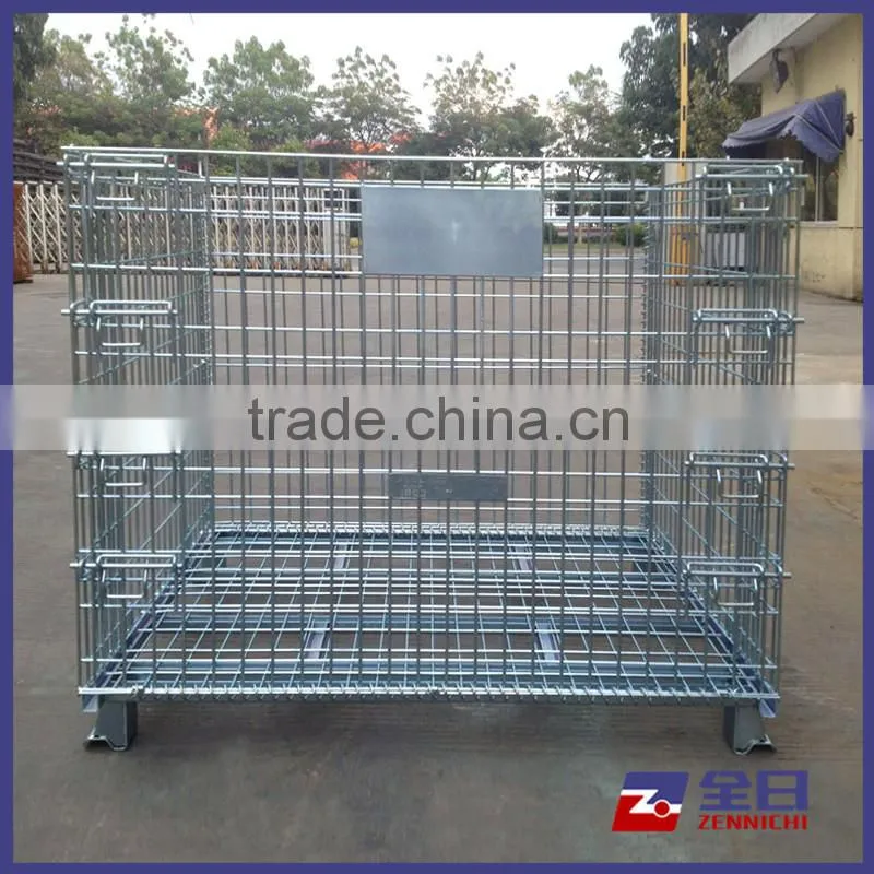 Cheap Foldable Mesh Wire Pallet with Steel Plate Cover