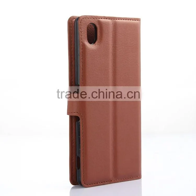 Hot Selling Two Mobile Phone Leather Flip Case For Sony M4 Leather Case
