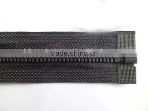 5# plastic resin zipper fastener open end zipper with auto-lock pipa zipper slider coate zipper