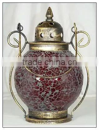 glass mosaic lantern lamp for candle