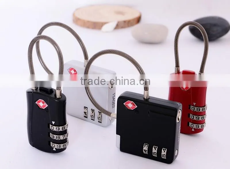 TSA529 3 Dial wholesale travel Zinc alloy TSA luggage lock