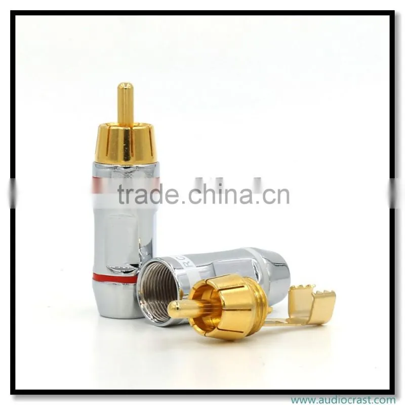 OEM brass connector 24K Gold Speaker Plug Audiophile Plug Solder