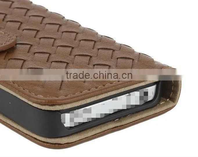Chinese factory cheap weave wallet pattern leather case for Sony Xperia Z4 with stand