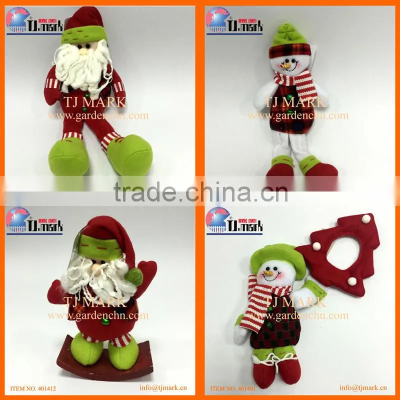 CHRISTMAS DECORATION HANGING RATTAN HOOP SANTA