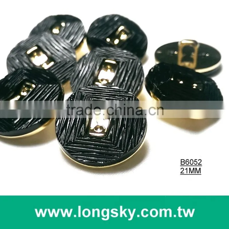 (#B6052/21mm) 2 pieces fashion show black ladies garment combination shank cloth button