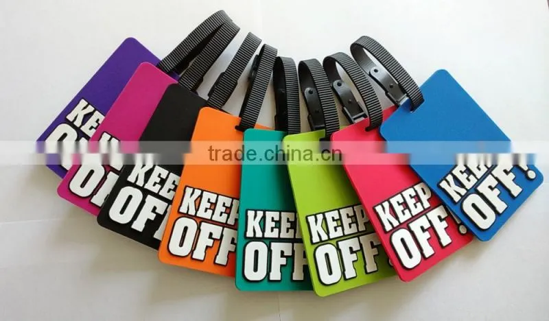 Promotion set plastic PVC rubber luggage tag