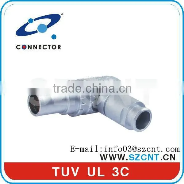 Bend 90 degree metal Standard self latching multipole connectors with alignment key