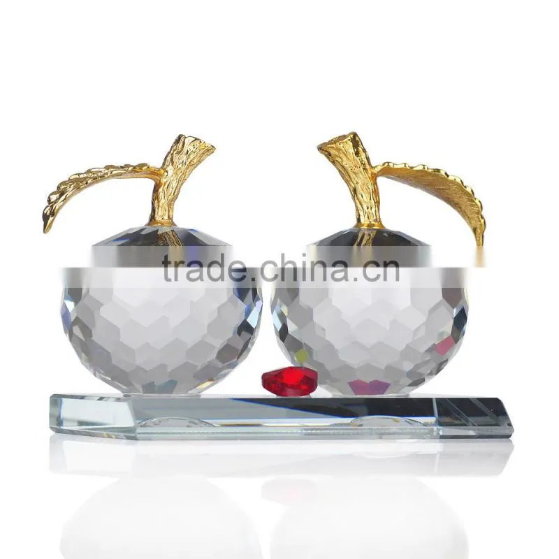 Crystal k9 glass wedding gift car decorative decoration red apple