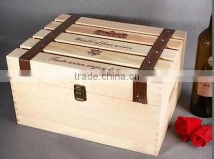 6 Bottles Wood Color Wine Glass Box