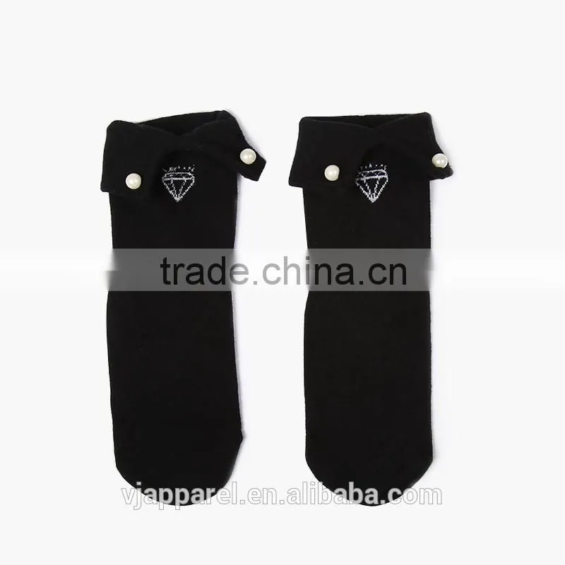 Plain Solid Japanese Student socks with a button