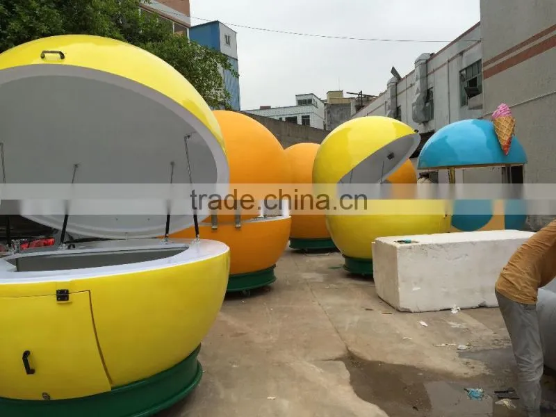 Outdoor Fiberglass Buffet Orange Kiosk Food Kiosk