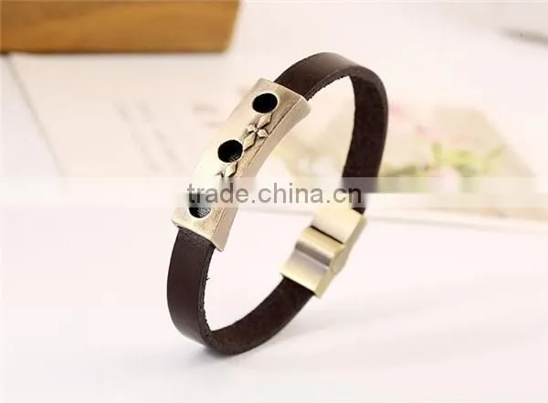 Bracelet making suppliers leather bracelet/ leather bracelet with magnetic clasp
