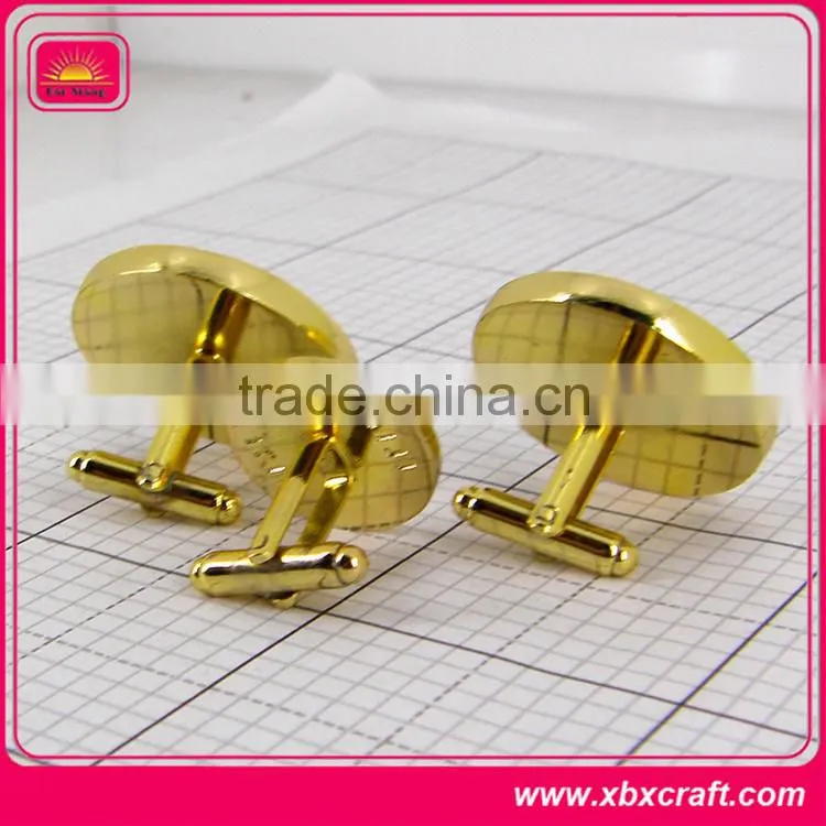 Nice-looking fashion & promotional metal 925 gold cuff links