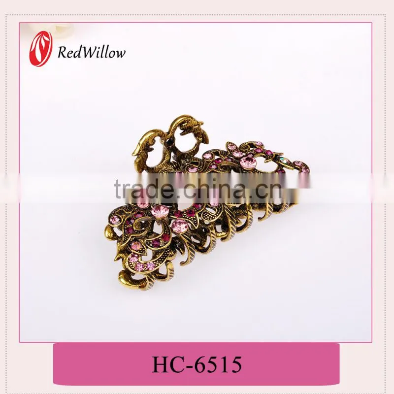 China wholesale high quality crystal flower hair ornaments claw