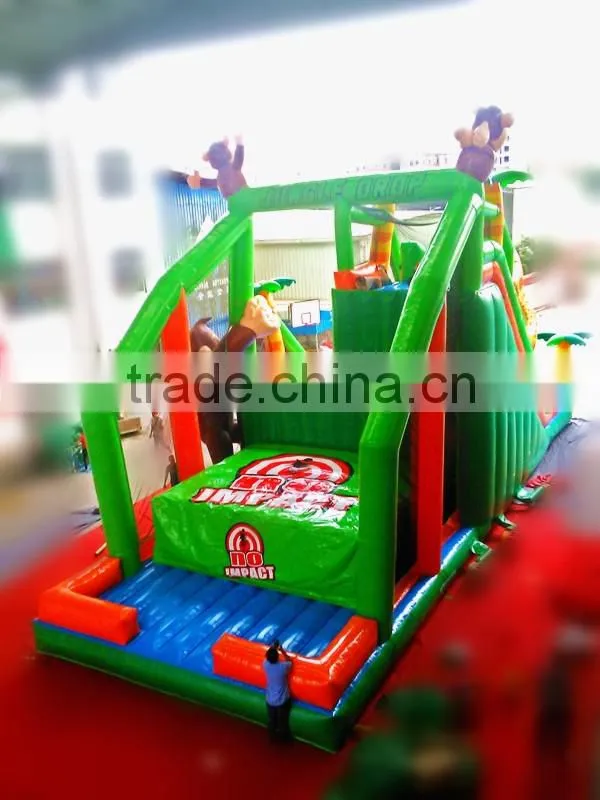 2016 Giant Jungle Drop Inflatable Sports Game Obstacle Course for Sale