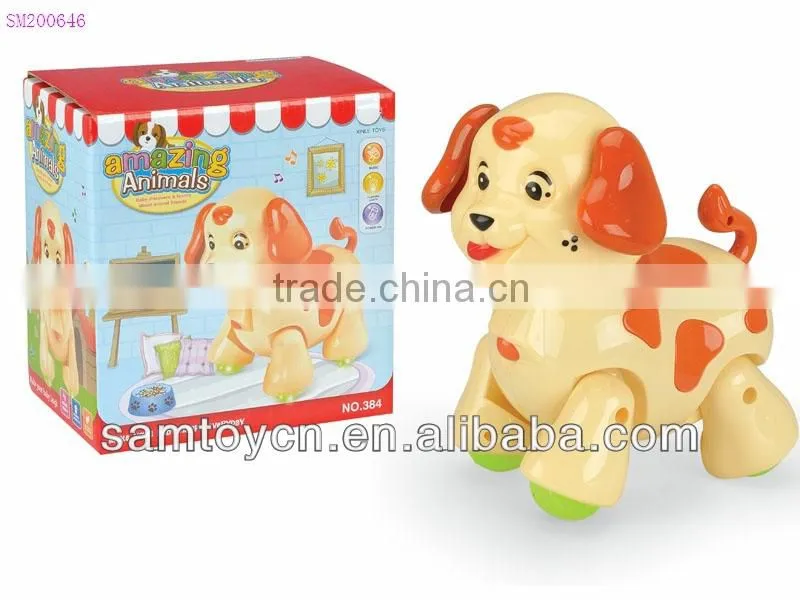 Walking cartoon dog music flash lighting toy for kids