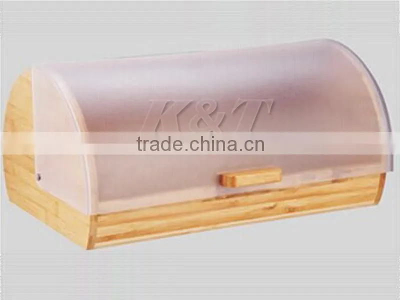 New design wooden and plastic lid storage box for bread