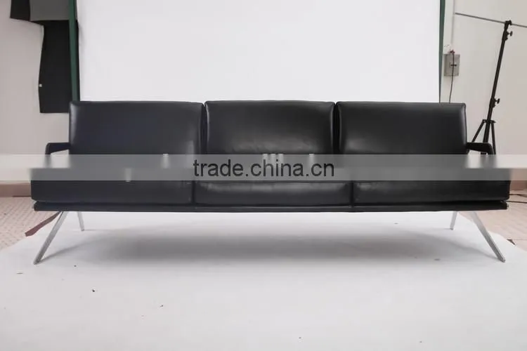 304# stainless steel leather American sleeper sofa DS-60 sofa sale
