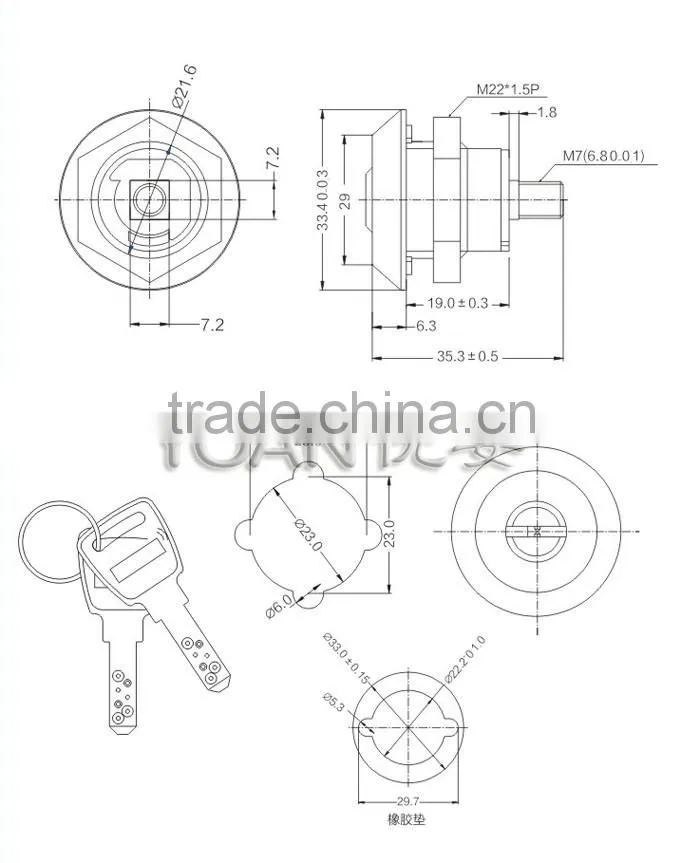 zinc alloy cabinet lock box lock for advertising light box