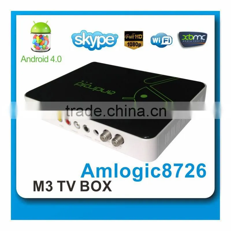 hot selling android Internet tv box Amlogic 8726 M3 android smart tv Support IP TV,Youtube,XBMC apps