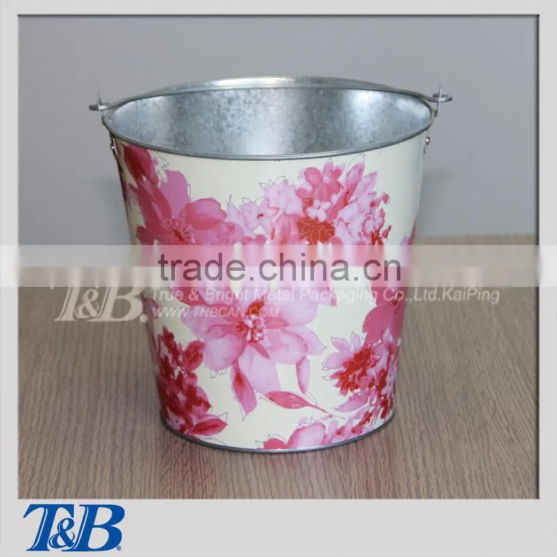 beautiful gardening tin pail