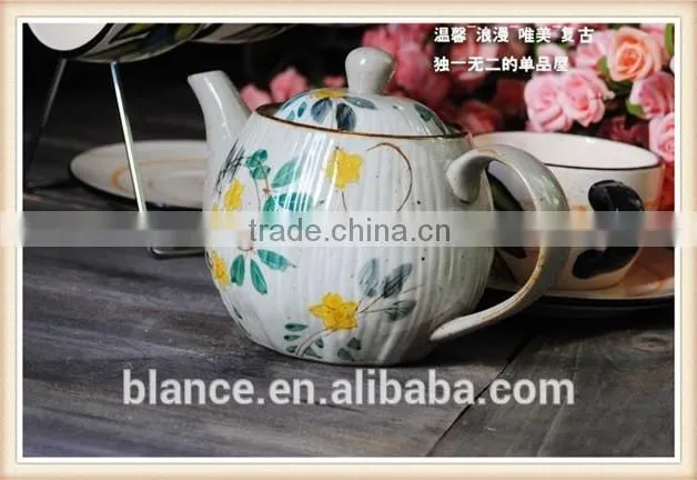 ceramic Vintage tea pot with painting