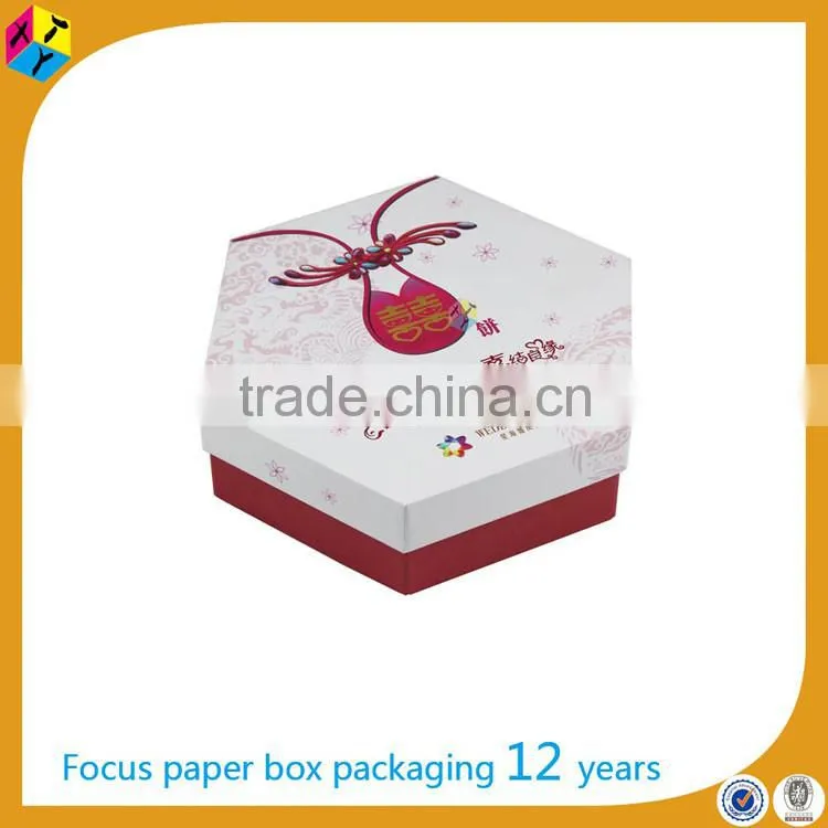 design mooncake hexagon paper rigid box