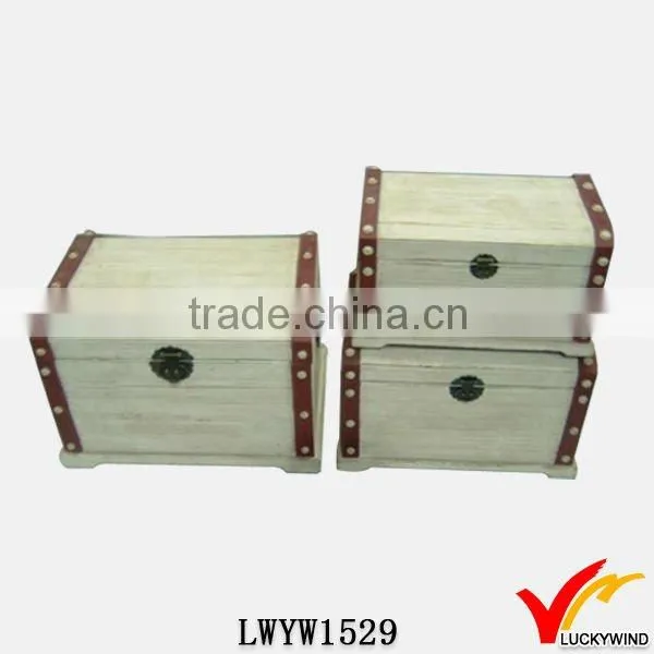 Luckywind shabby chic vintage wood storage box in set