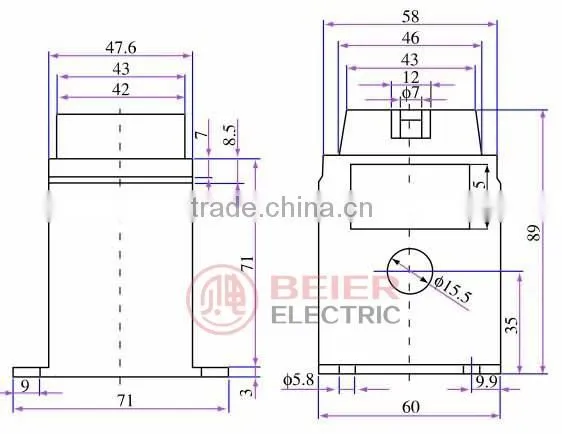 CP62/40 sealed and busbat type ac one phase current transformer 150/5a