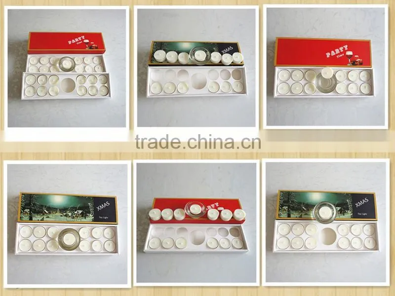 decorative scented soy tea light candle with glass holder